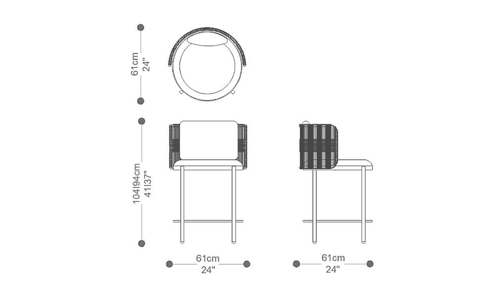 Image of the main dimensions of the product